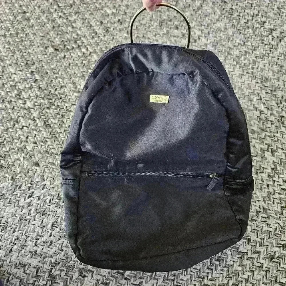 Carolina Herrera Backpack Good Girl‎ Black Satin Gold Hardware Ladies Backpack